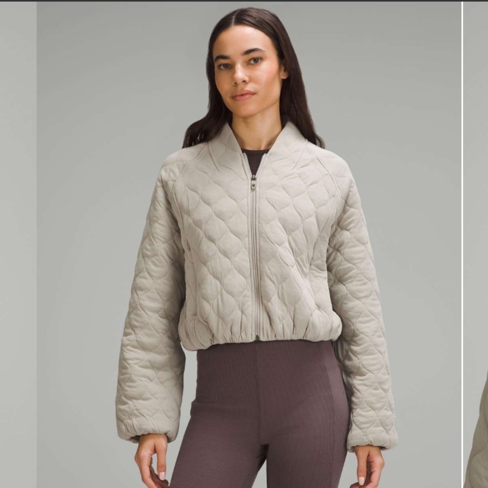 Lululemon Quilted Bomber Jacket Riverstone Size 4